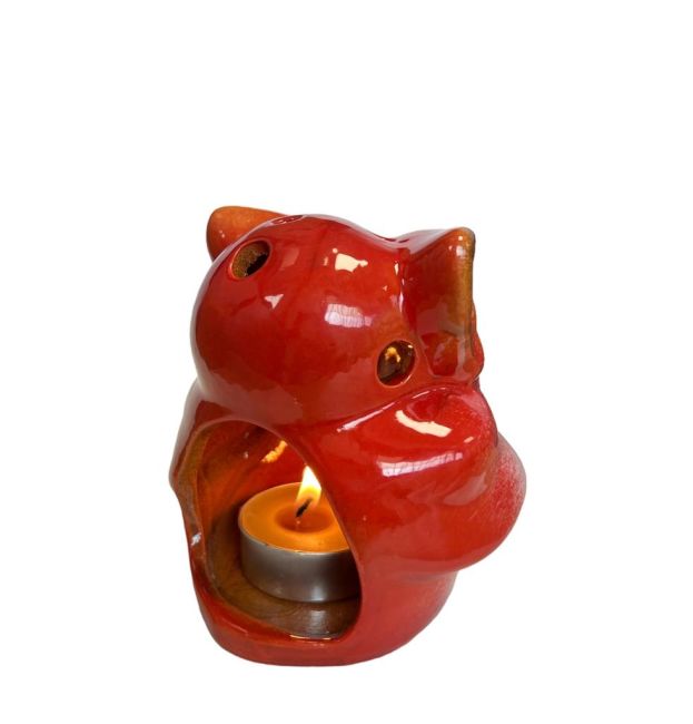 Bougeoir Hibou Rouge 10cm chez Arabesk|cz