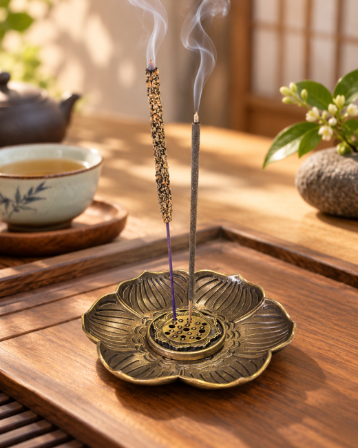 Porte Encens Métal Lotus 8.5 cm chez Arabesk|cz