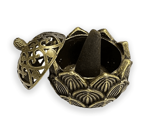 Porte Encens Métal Boule Lotus 4 cm chez Arabesk|cz