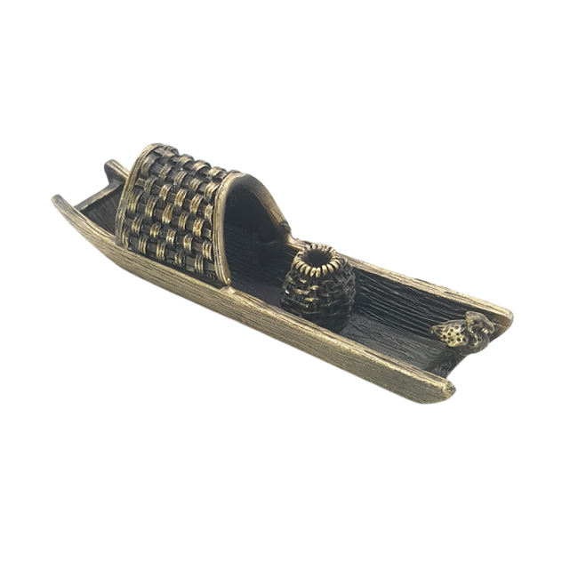 Porte Encens Métal Bateau Bronze 9.5 cm chez Arabesk