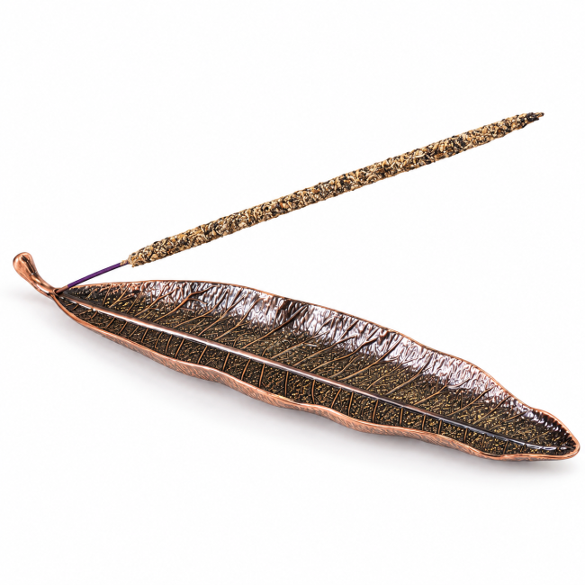 Porte-encens feuille cuivrée 25 cm chez Arabesk