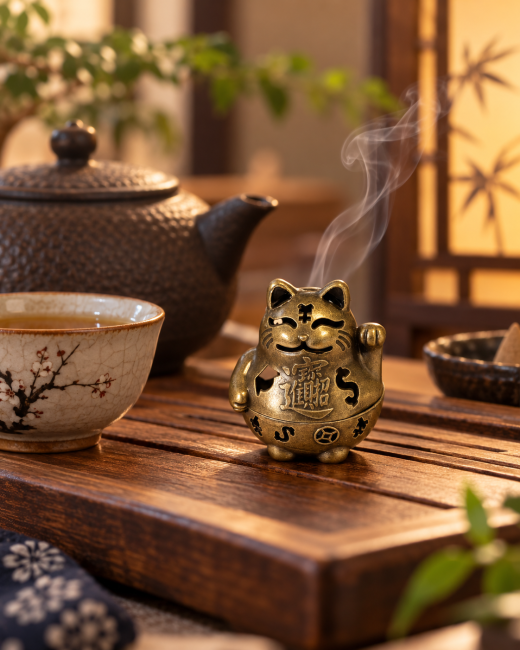 Brûle-encens Maneki-neko bronze 4,9 cm – Lot de 3 chez Arabesk|cz