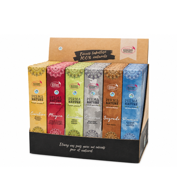 Présentoir Encens Perma-Nature Ecocert Fair Trade 42 pcs chez Arabesk|cz
