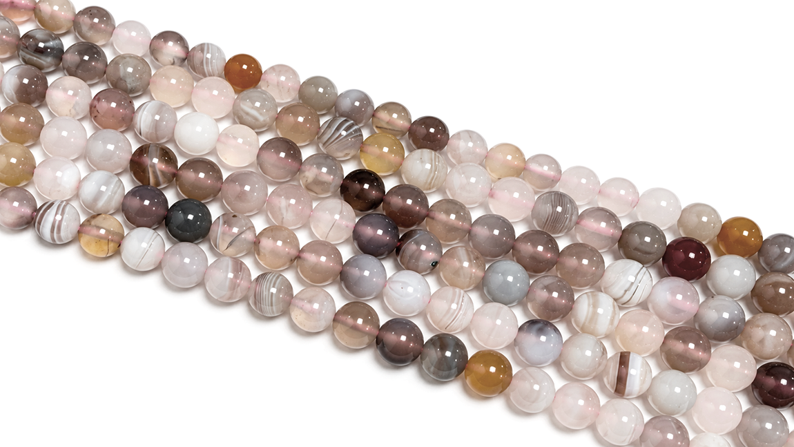 Fil de Perles Rondes Agate Botswana A 6 mm chez Arabesk