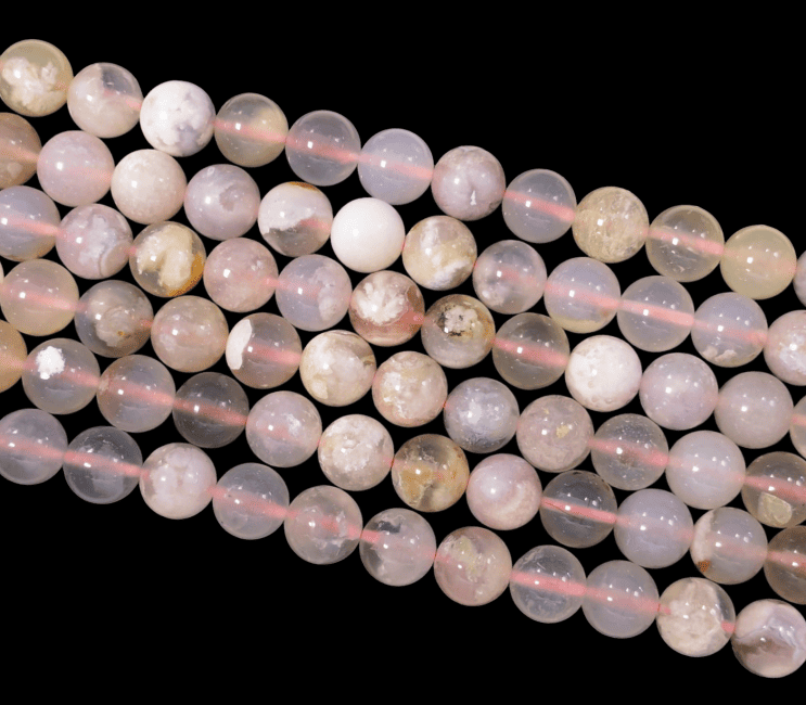 Perles Rondes sur Fil Agate Fleur de Cerisier A 10mm chez Arabesk