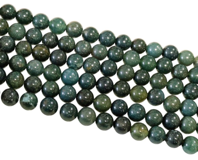 Perles Rondes sur Fil Agate Mousse A 6mm chez Arabesk