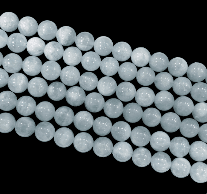Aigue Marine AA perles 10mm sur fil 40cm chez Arabesk