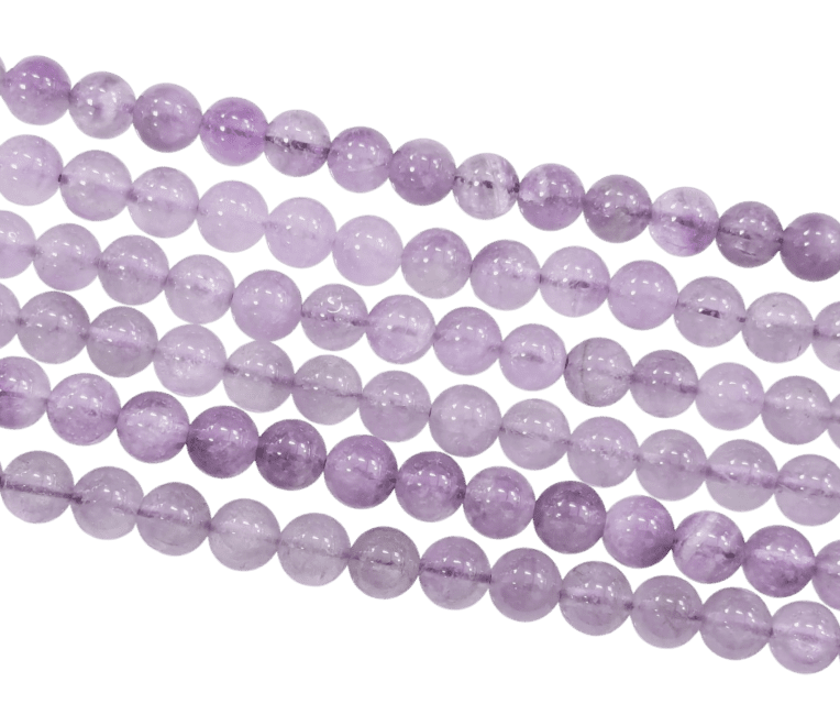 Perles Rondes sur Fil Améthyste Lavande A 6mm chez Arabesk