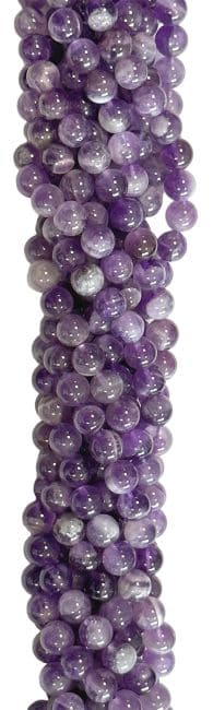 Perles Rondes sur Fil Améthyste Rubanée A 6mm chez Arabesk