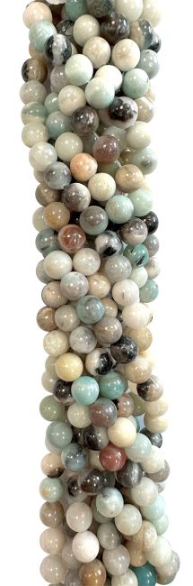 Perles Rondes sur Fil Amazonite Multicolore A 4-5mm chez Arabesk