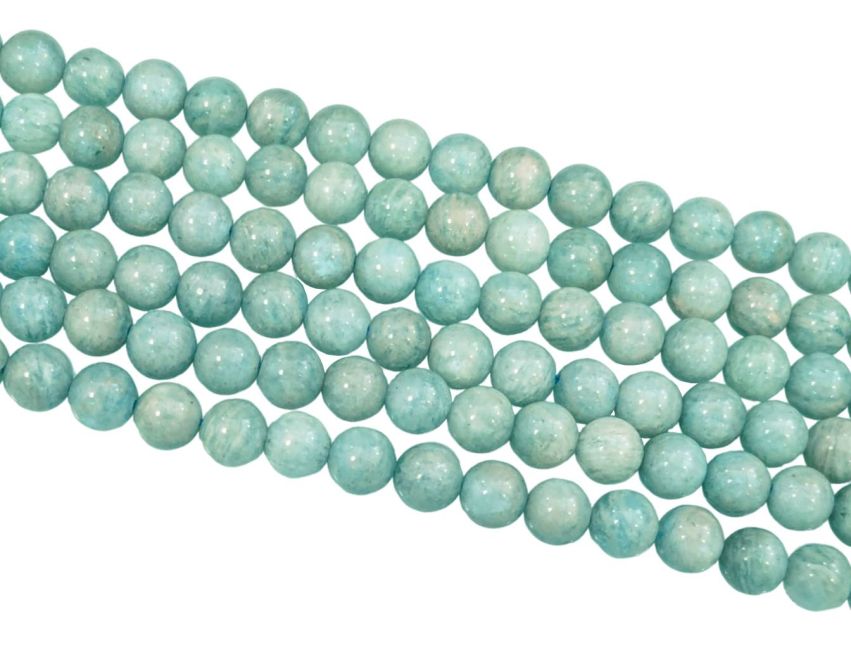 Perles Rondes sur Fil Amazonite Pérou A 6mm chez Arabesk