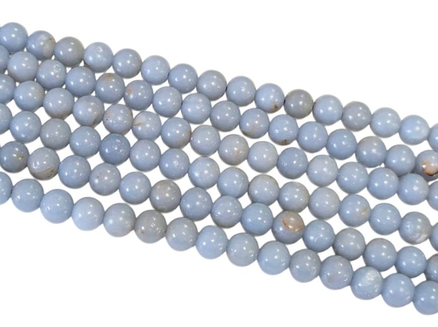 Angelite perles A 6mm sur fil 40cm chez Arabesk
