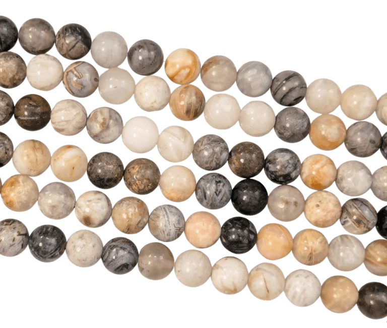 Perles Rondes sur Fil Agate Plume AB 8mm chez Arabesk