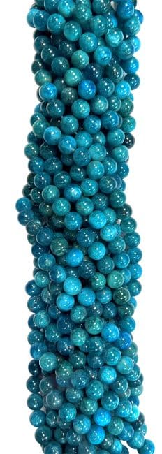 Fil de Perles Rondes Apatite Bleue AA 8 mm chez Arabesk