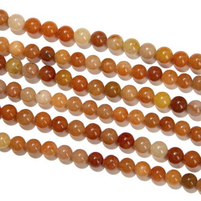 Fil de Perles Rondes Aventurine Orange A 8 mm chez Arabesk|cz