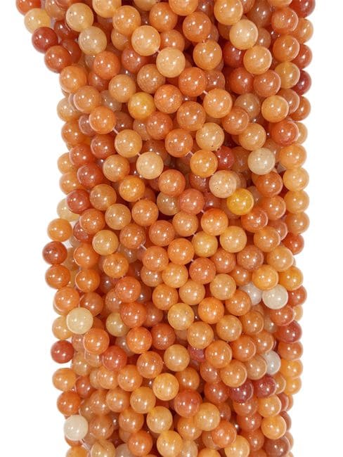 Fil de Perles Rondes Aventurine Orange A 8 mm chez Arabesk