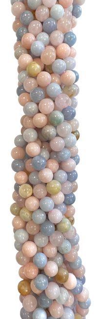 Béryls Aigue marine & Morganite A perles 8-9mm sur fil 40cm chez Arabesk