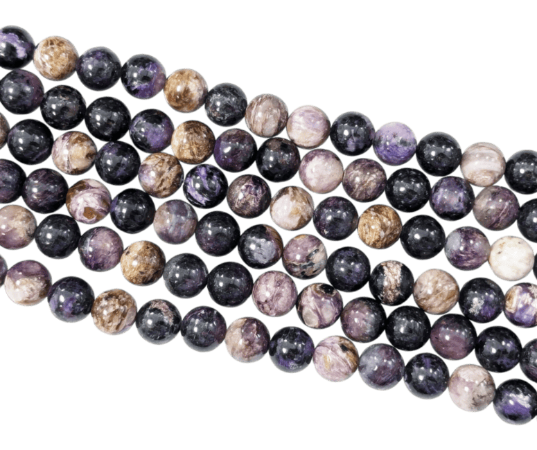 Perles Rondes sur Fil Charoïte A 7-8mm chez Arabesk