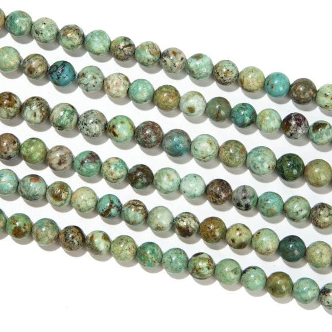 Chrysocolle A perles 10mm sur fil 40cm chez Arabesk