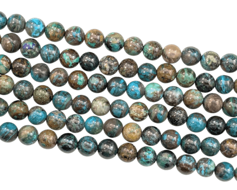 Chrysocolle du Congo AA perles 6mm sur fil 40cm chez Arabesk