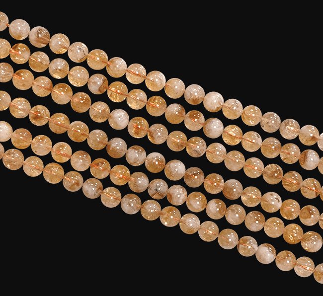 Perles Rondes sur Fil Citrine Chauffée A 10mm chez Arabesk|cz
