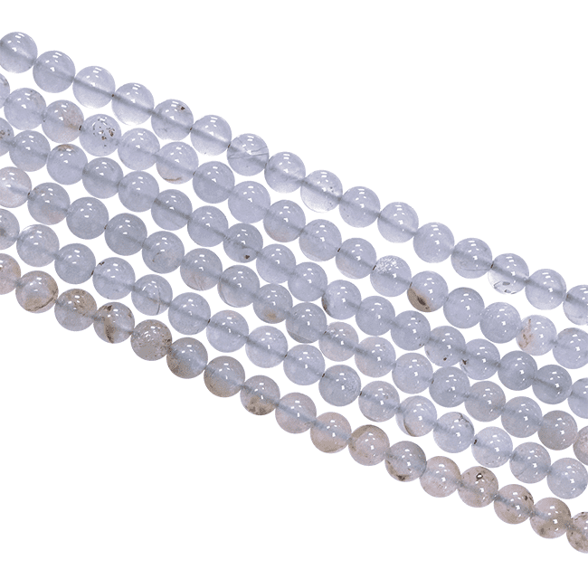 Perles Rondes sur Fil Calcédoine Bleue A 6-7mm chez Arabesk