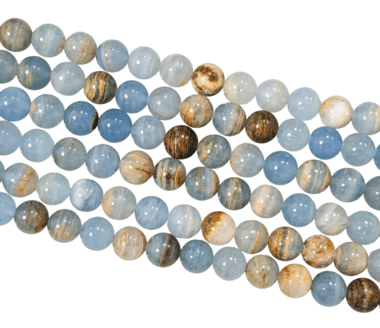 Calcite Bleue Mix AA 10mm sur fil 40cm chez Arabesk