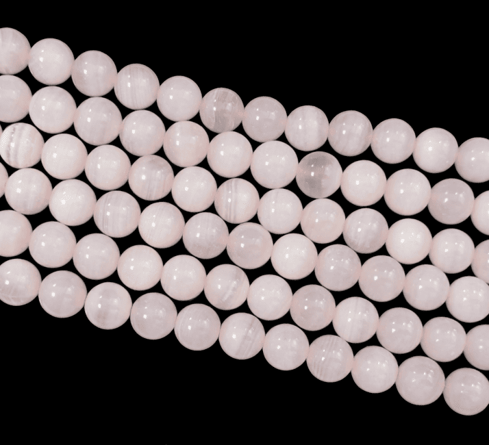 Calcite Rose A+ 10mm sur fil 40cm chez Arabesk