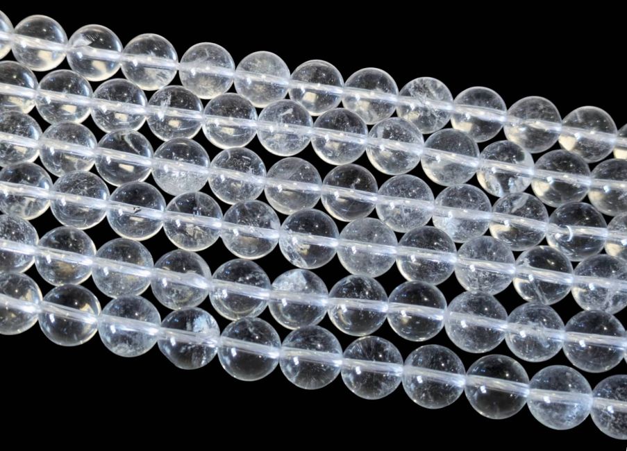 Cristal de roche perles 10mm sur fil 40cm chez Arabesk|cz