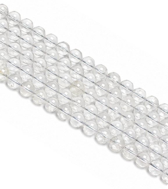 Fil de Perles Rondes Cristal de Roche A 6 mm chez Arabesk