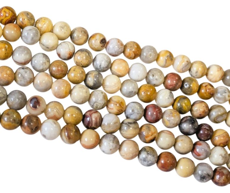 Perles Rondes sur Fil Agate Crazy Lace A 6mm chez Arabesk