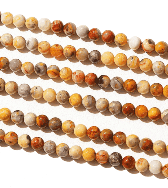 Perles Rondes sur Fil Agate Crazy Lace A 4-5mm chez Arabesk