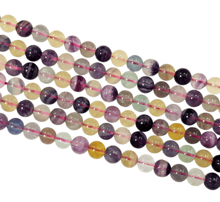 Perles Rondes sur Fil Fluorite AA 6-7 mm chez Arabesk