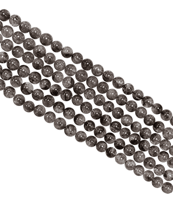Cristal Herkimer A perles rondes 7-8mm sur fil 40cm chez Arabesk