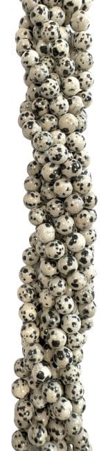 Fil de Perles Rondes Jaspe Dalmatien A 6 mm chez Arabesk
