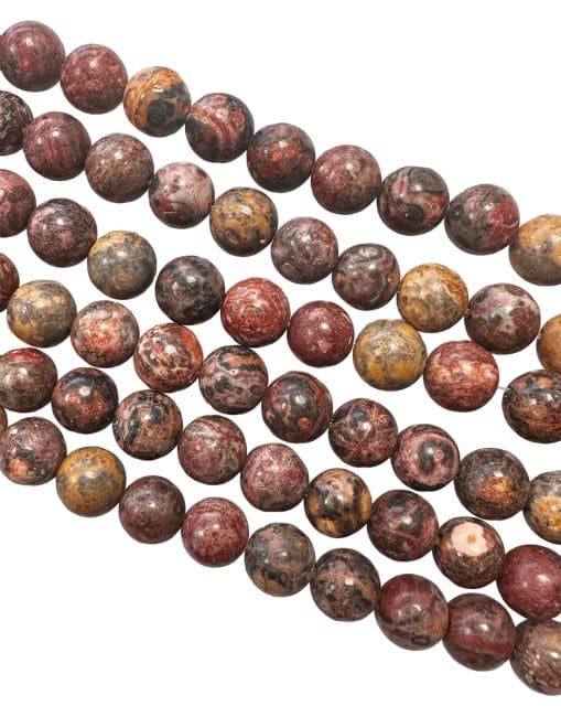 Perles Rondes sur Fil Jaspe Léopard A 6mm chez Arabesk