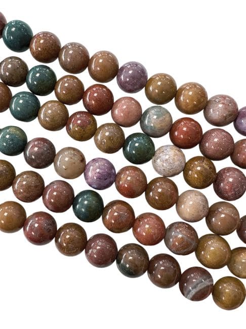 Perles Rondes sur Fil Jaspe Océan A 6mm chez Arabesk