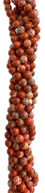 Fil de Perles Rondes Jaspe Rouge AB 6 mm chez Arabesk