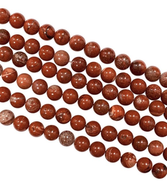 Fil de Perles Rondes Jaspe Rouge AB 6 mm chez Arabesk|cz