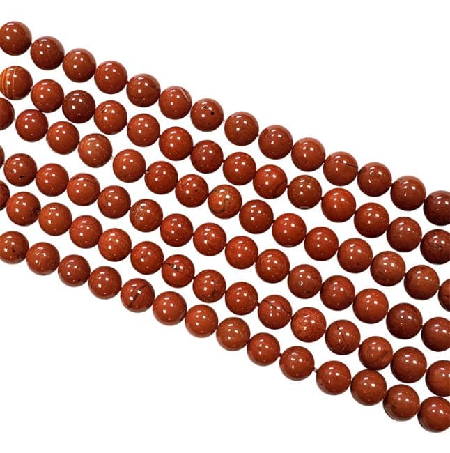 Perles Rondes sur Fil Jaspe Rouge A 6mm chez Arabesk