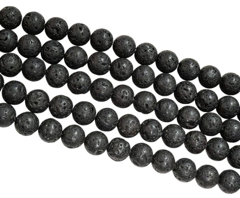 Fil de Perles Rondes Pierre de Lave A 10 mm chez Arabesk