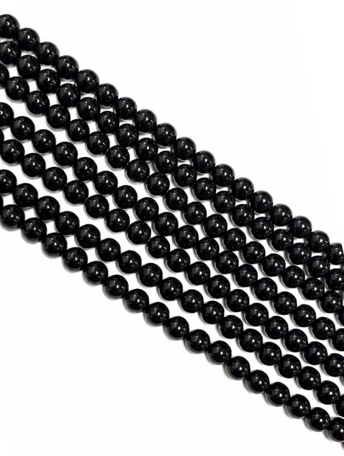 Fil de Perles Rondes Onyx A 4 mm chez Arabesk