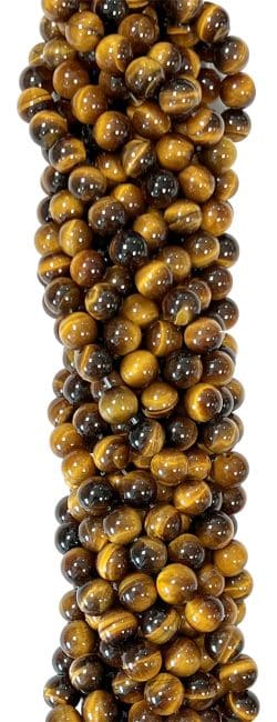 Perles Rondes sur Fil Oeil de Tigre AA 6 mm chez Arabesk