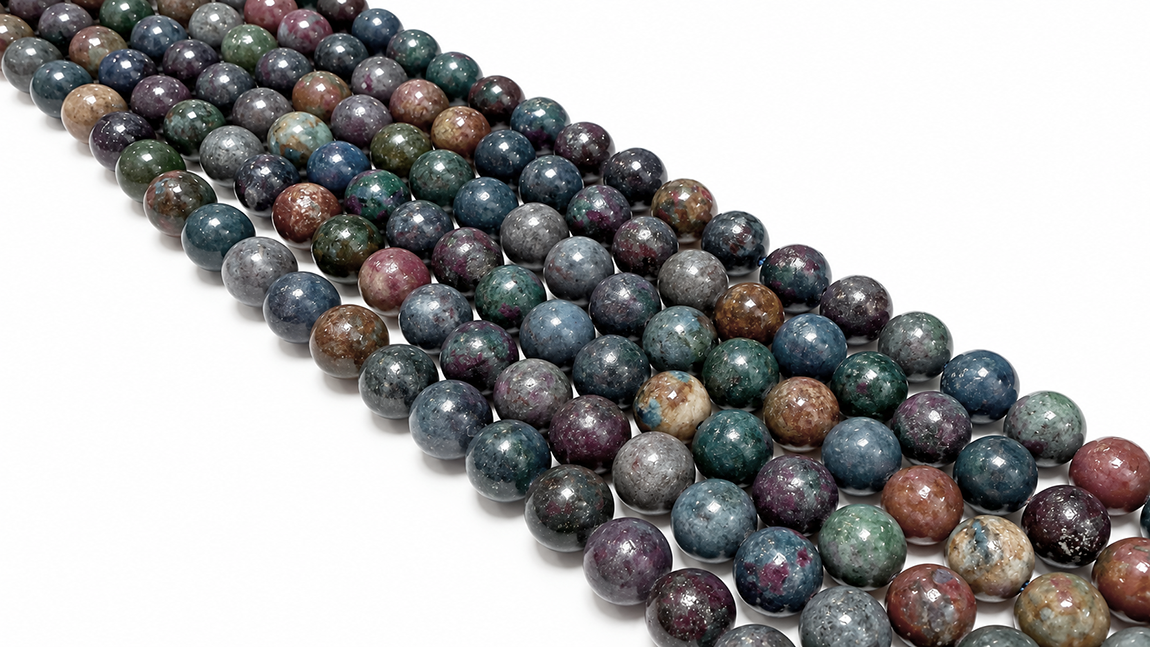 Fil de Perles Rondes Rubis Saphir A 6-7 mm chez Arabesk
