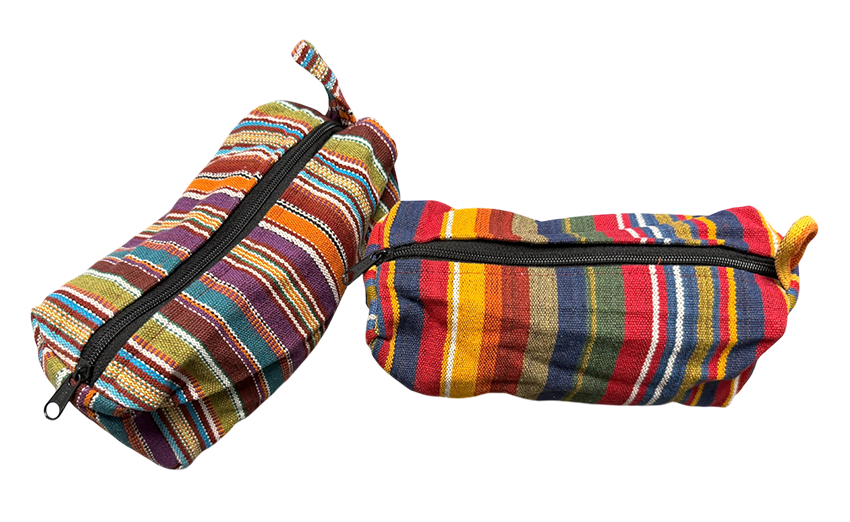 Trousse indienne en coton rayé – Pack de 6 couleurs assorties chez Arabesk