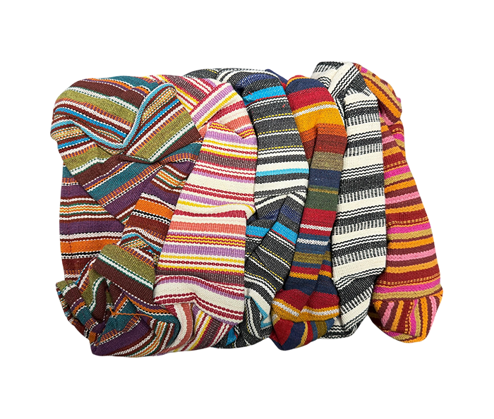 Trousse indienne en coton rayé – Pack de 6 couleurs assorties chez Arabesk|cz