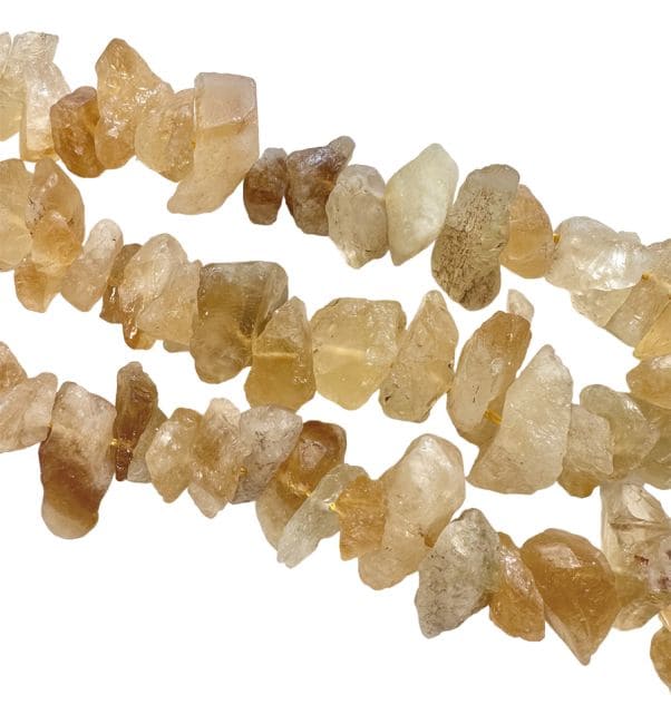 Citrine Chauffée Pierres Brutes 13-20mm sur fil 40cm chez Arabesk