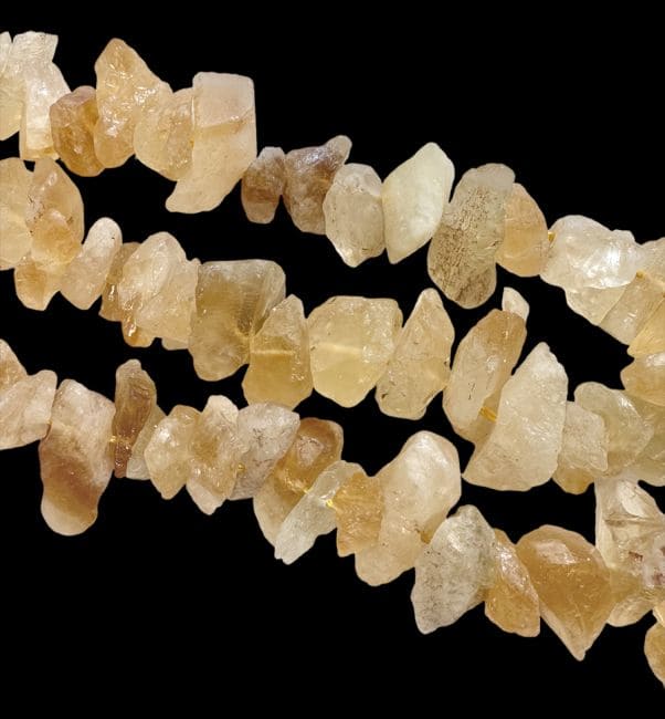 Citrine Chauffée Pierres Brutes 13-20mm sur fil 40cm chez Arabesk|cz
