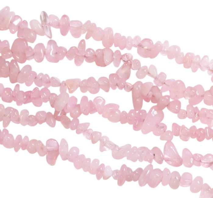Quartz Rose A chips 5-8mm sur fil 80cm chez Arabesk