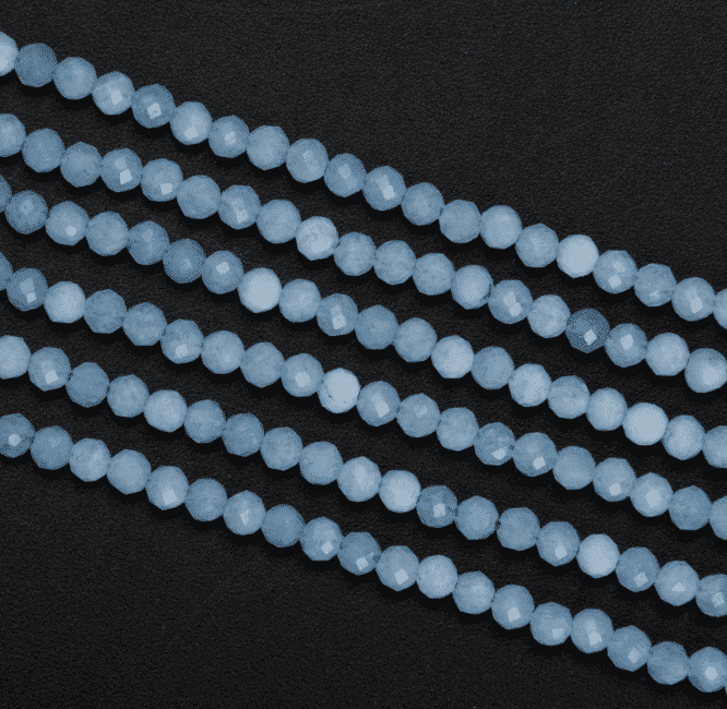 Aigue Marine Facettée A perles 3mm sur fil 40cm chez Arabesk